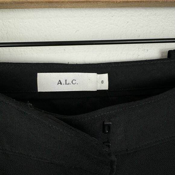 A.L.C. Felix Black Cropped Wide Leg Mid Rise Wool Blend Work Slacks Pants - Picture 8 of 10